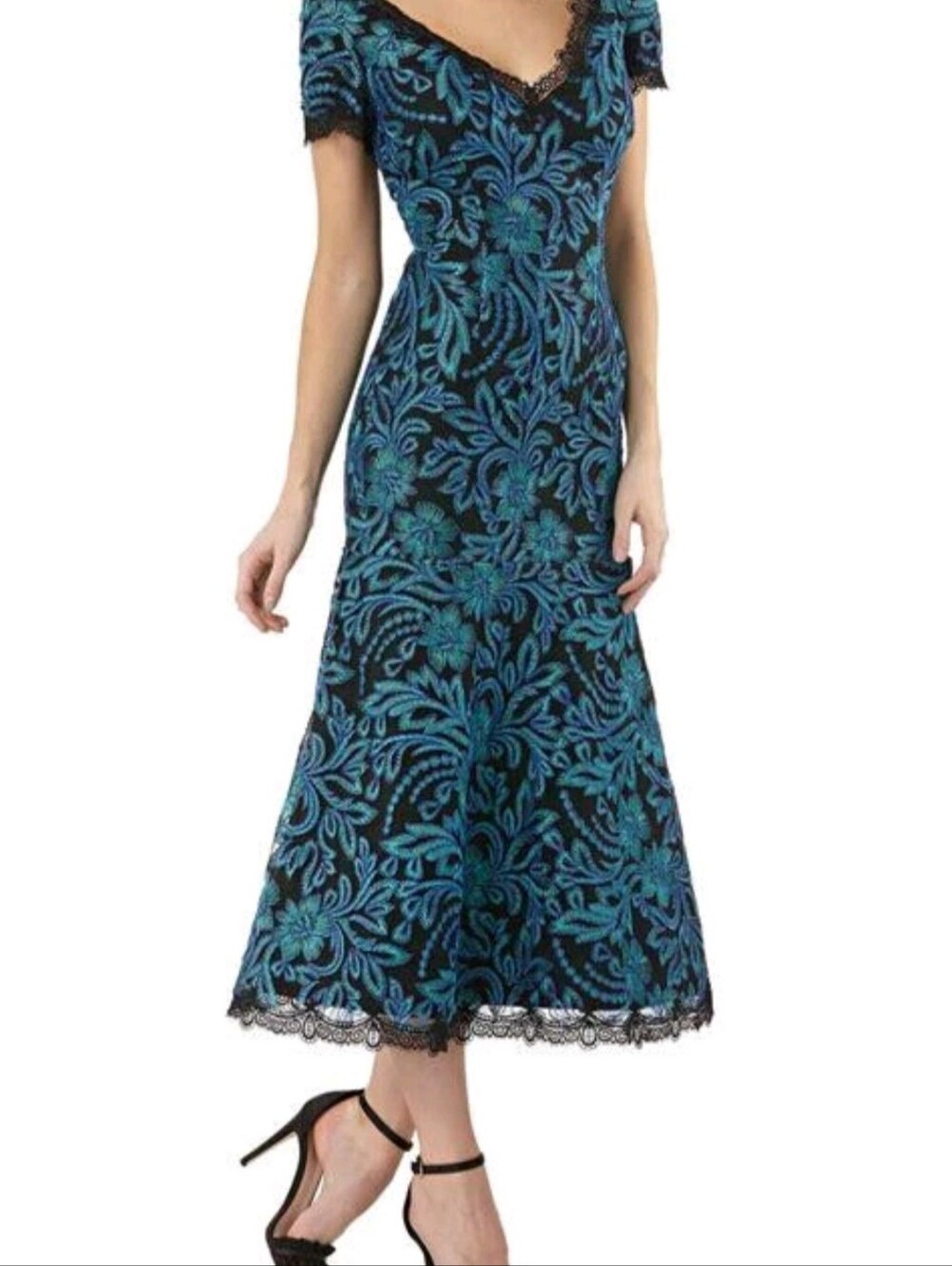 Nwt JS COLLECTIONS EMBROIDERED MESH DRESS sz 4 Small Wedding Cocktails